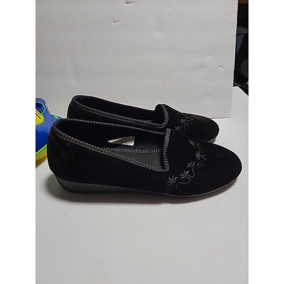 Flexus by Spring Step Women 41  Roseloud Ballet Flat Black Shoe Slip On Cushion - Picture 2 of 7